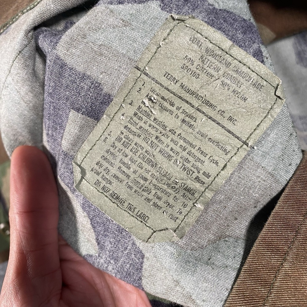 Vintage 90s Terry USMC Woodland Camo Combat Blouse Coat Mens Size Small Short - Picture 4 of 8